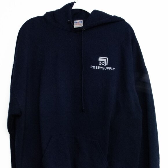 Posey Supply Jerzees Super Sweat Hoodie Size 2XL Navy Cotton/Polyester Blend - Picture 4 of 8